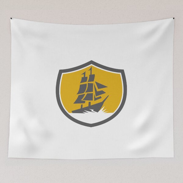 Item preview, Sailing Galleon Tall Ship Crest Retro designed and sold by patrimonio.
