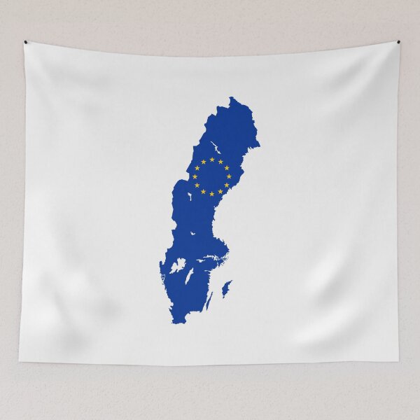 Item preview, European Union Flag Map of Sweden designed and sold by abbeyz71.