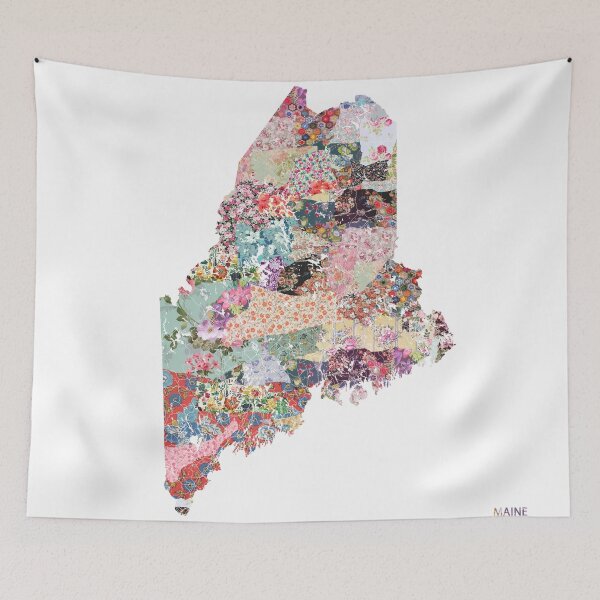 Item preview, Maine map designed and sold by FlowersMaps.