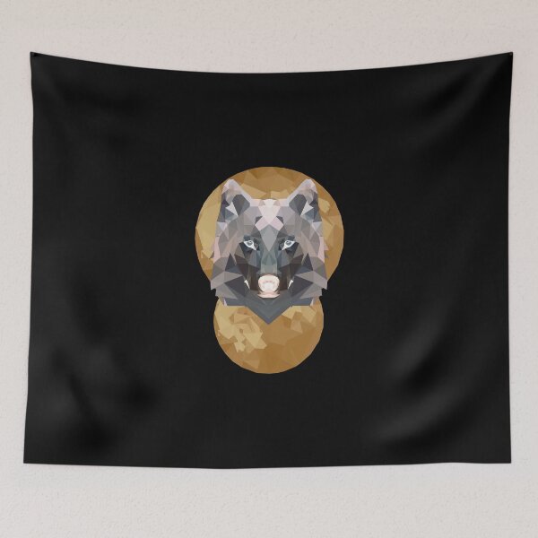 Item preview, Low Poly Moon + Wolf (Reverse) designed and sold by CurtisC.