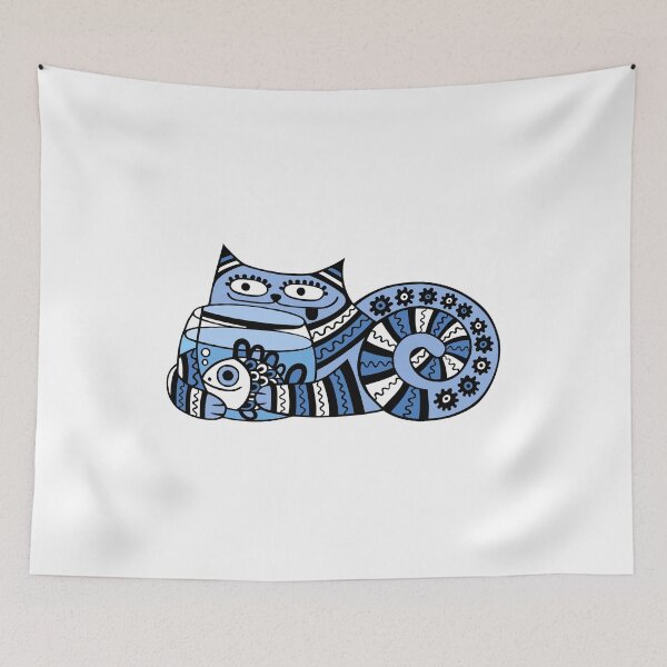 Item preview, Funny floral pattern cats designed and sold by josieburden.