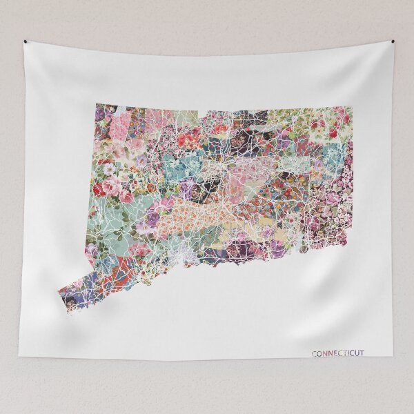 Item preview, Connecticut map designed and sold by FlowersMaps.
