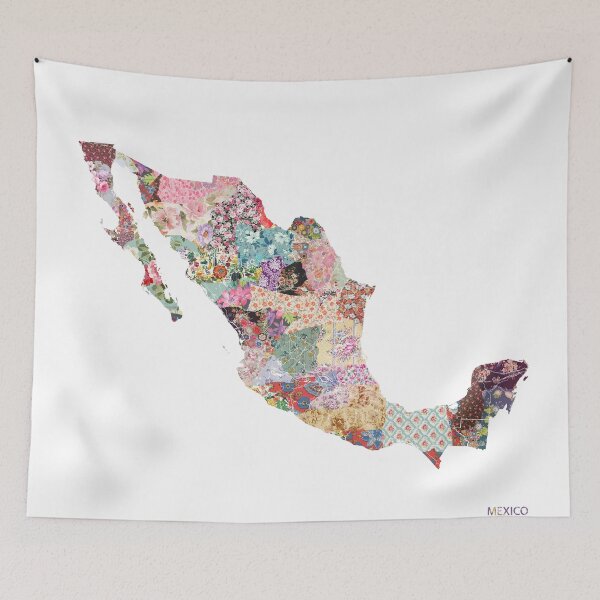 Item preview, Mexico map designed and sold by FlowersMaps.