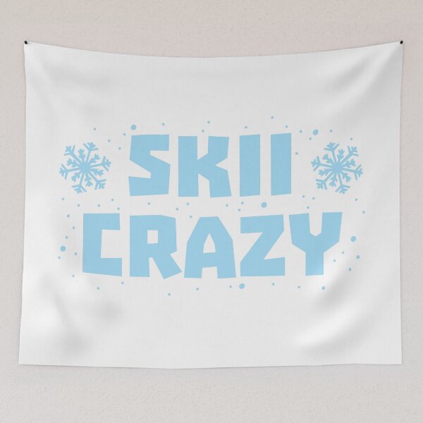 Item preview, SKII CRAZY with snowflakes designed and sold by jazzydevil.