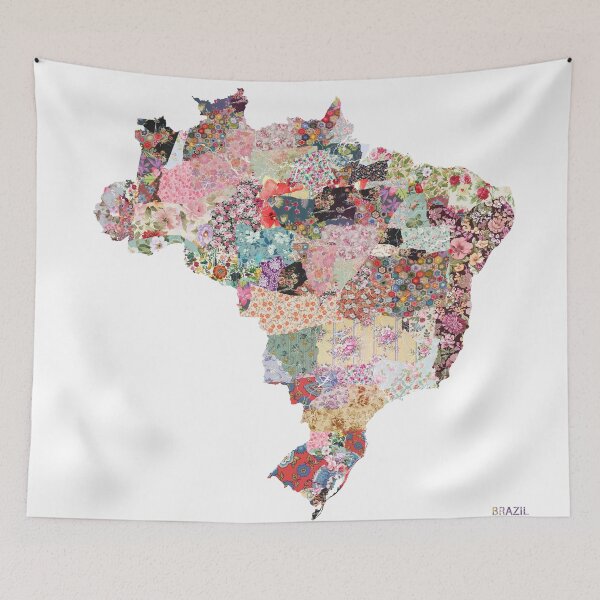 Item preview, Brazil map designed and sold by FlowersMaps.