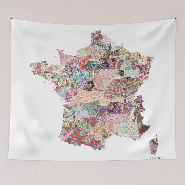 Item preview, France map designed and sold by FlowersMaps.