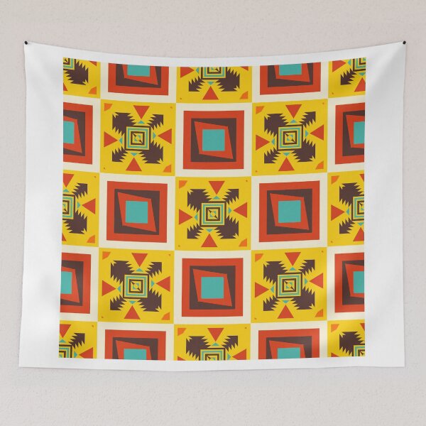 Item preview, Retro colors squares pattern  designed and sold by lalylaura.