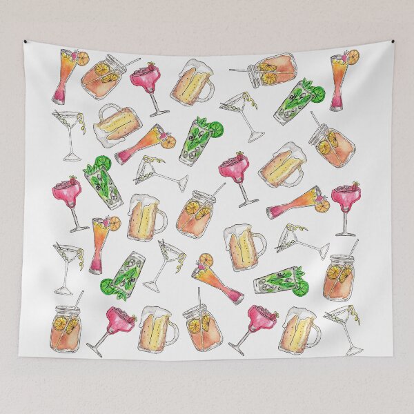 Item preview, Cool Summer Watercolor Painted Mixed Drinks Pattern designed and sold by Blkstrawberry.