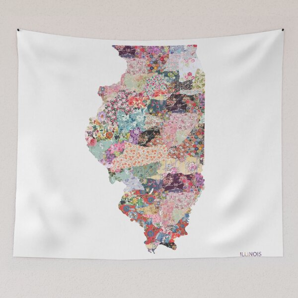 Item preview, Illinois map designed and sold by FlowersMaps.