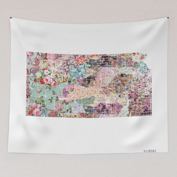 Item preview, Kansas map designed and sold by FlowersMaps.