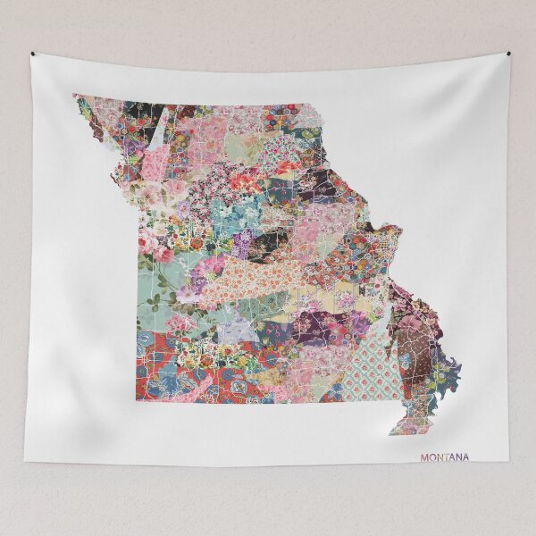Item preview, Montana map designed and sold by FlowersMaps.