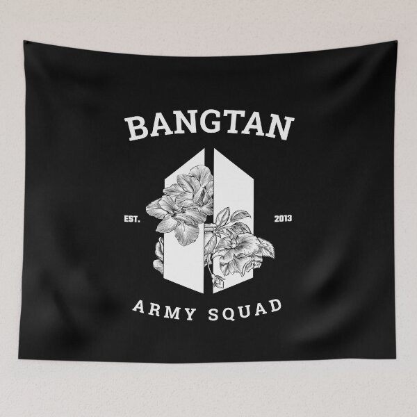 Item preview, Bangtan Army Squad - Black Floral designed and sold by NeptuneDesigns.