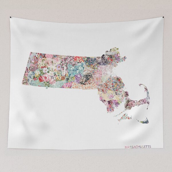 Item preview, Massachusetts map designed and sold by FlowersMaps.
