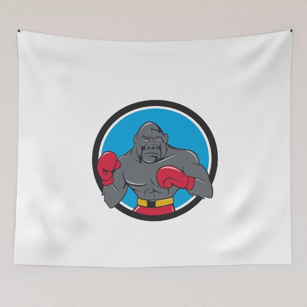 Item preview, Gorilla Boxer Boxing Stance Circle Cartoon designed and sold by patrimonio.