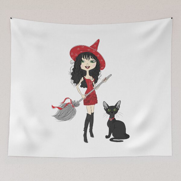 Item preview, Girl witch with black cat designed and sold by kavalenkavart.