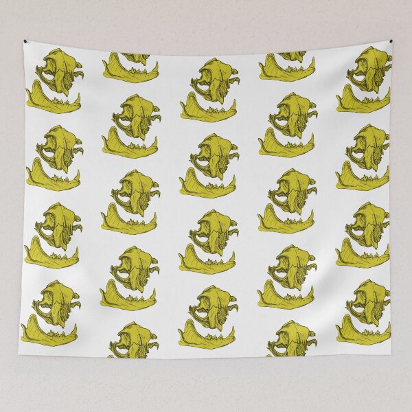 Item preview, Cat Skull 5 (lemony yellow) designed and sold by LuxeHurricane.