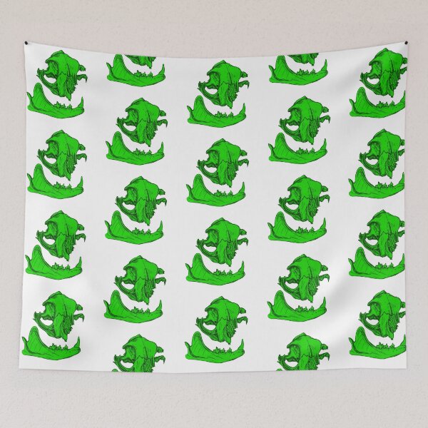 Item preview, Cat Skull 6 (lime green) designed and sold by LuxeHurricane.