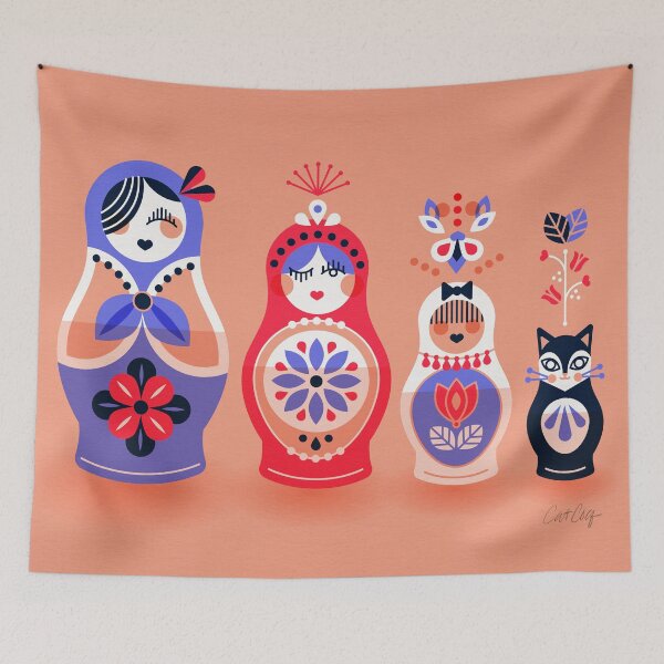 Item preview, Russian Nesting Dolls – Pink & Lavender designed and sold by Cat Coquillette.