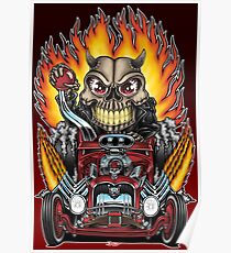 Hot Rod Skull Racer Poster
