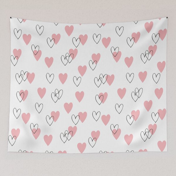 Item preview, Pattern with pink and blach hearts designed and sold by Gelena.