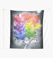 Regenbögen in der Dunkelheit jagen Wandbehang