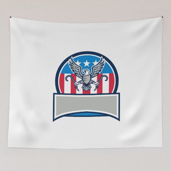 Item preview, American Eagle Clutching Towing J Hook Circle Retro designed and sold by patrimonio.