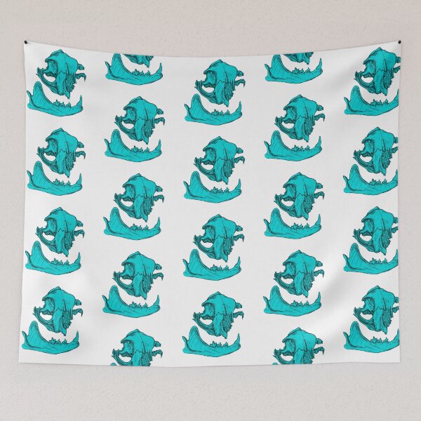 Item preview, Cat Skull 8 (cyan) designed and sold by LuxeHurricane.