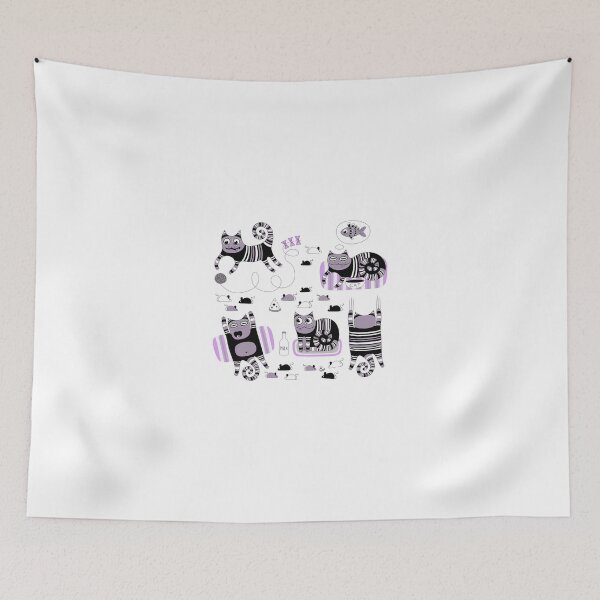 Item preview, Funny floral pattern cats designed and sold by josieburden.