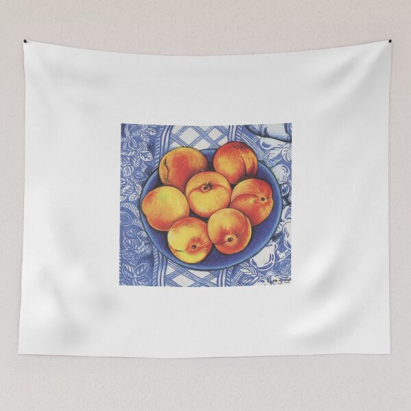 Item preview, Peaches on a Blue Plate designed and sold by YouBeaut Designs.