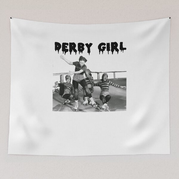 Item preview, DERBY GIRL ROLLERSKATE VINTAGE ROLLERDERBY gerry murray designed and sold by Luckythelab.