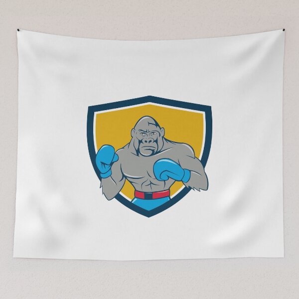 Item preview, Gorilla Boxer Boxing Stance Crest Cartoon designed and sold by patrimonio.