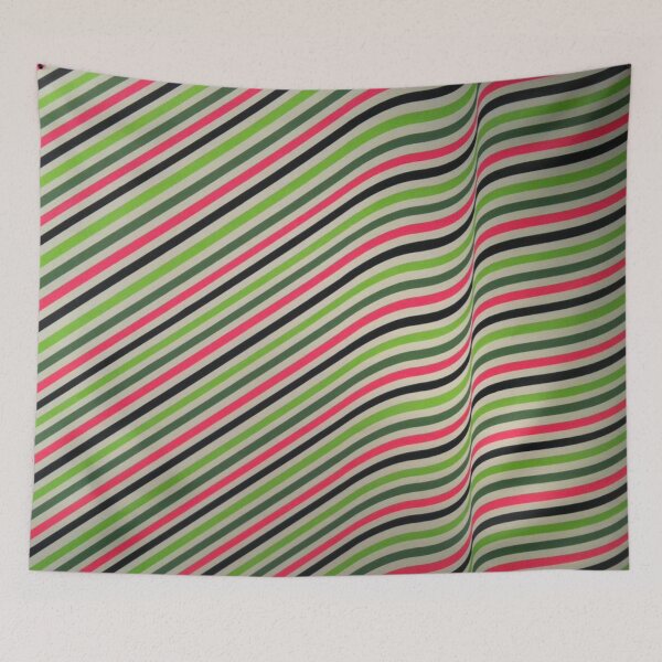 Item preview, Green & Pink Wavy Diagonal Stripes designed and sold by gMuhtar.
