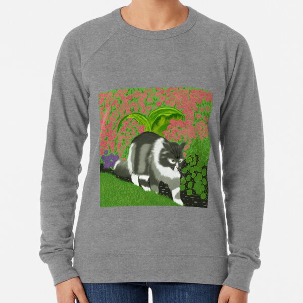 Cat In The Garden Lightweight Sweatshirt