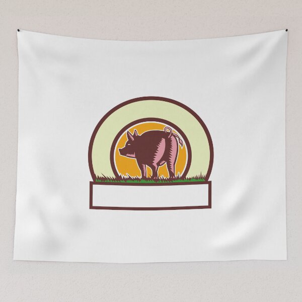 Item preview, Pig Tail Rear Circle Woodcut designed and sold by patrimonio.