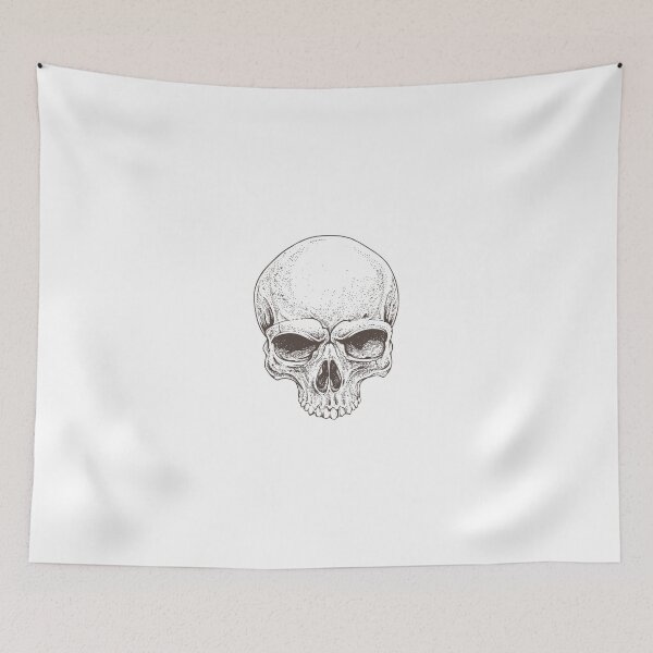 Item preview, Realistic skull illustration in black & white designed and sold by Heaven of Horror.