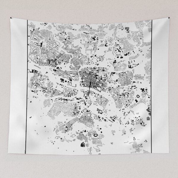 Item preview, Glasgow Map Schwarzplan Only Buildings Urban Plan designed and sold by HubertRoguski.