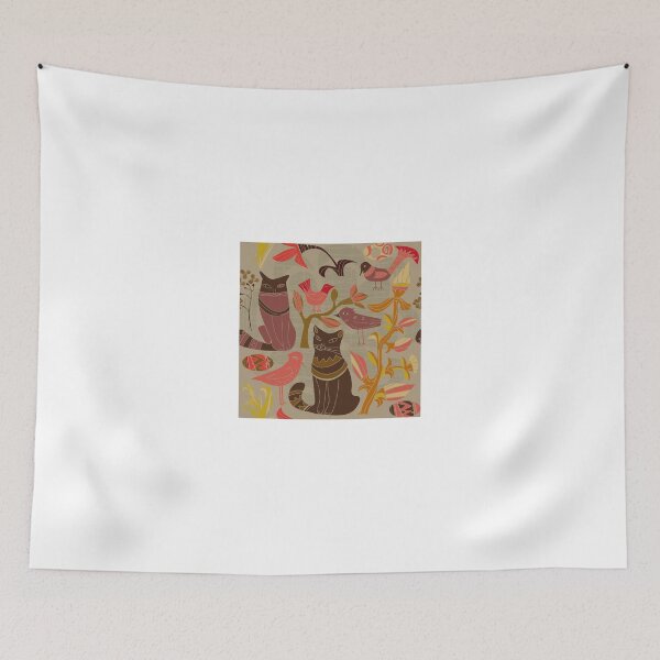 Item preview, Cartoon decorative style birds cats designed and sold by josieburden.