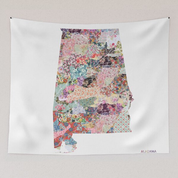 Item preview, Alabama map designed and sold by FlowersMaps.