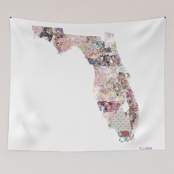 Item preview, Florida map designed and sold by FlowersMaps.