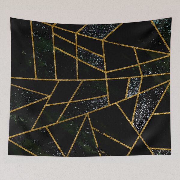 Item preview, Abstract #438 Gold, Onyx, Blue & Green designed and sold by Rockett Graphics.