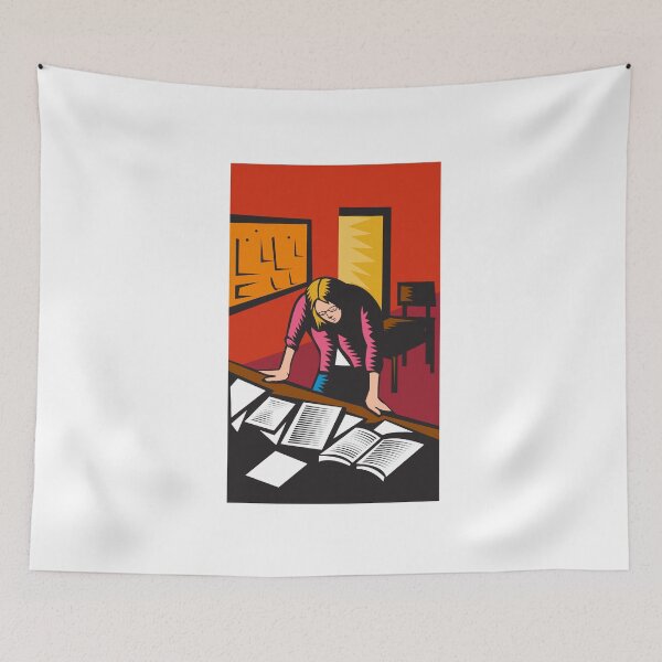 Item preview, Teacher Depressed Table Classroom Woodcut designed and sold by patrimonio.