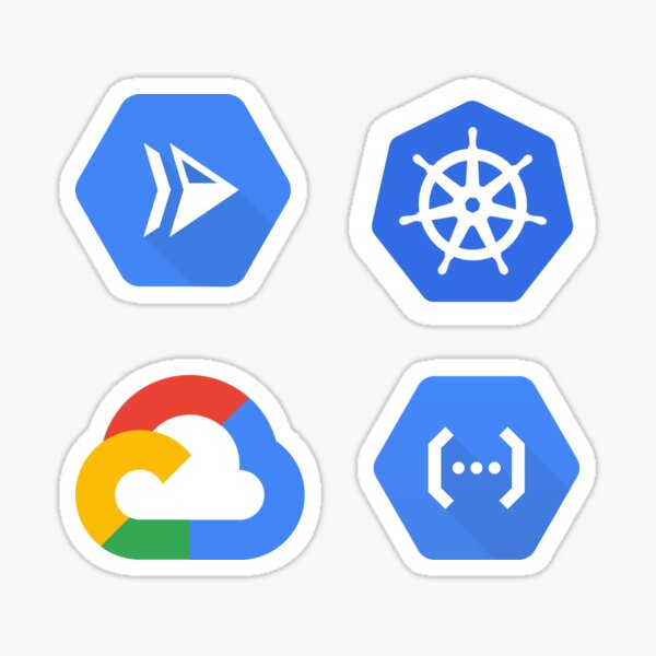 Google Cloud, Cloud Functions, Cloud Run, Kubernetes Combo Pack Sticker