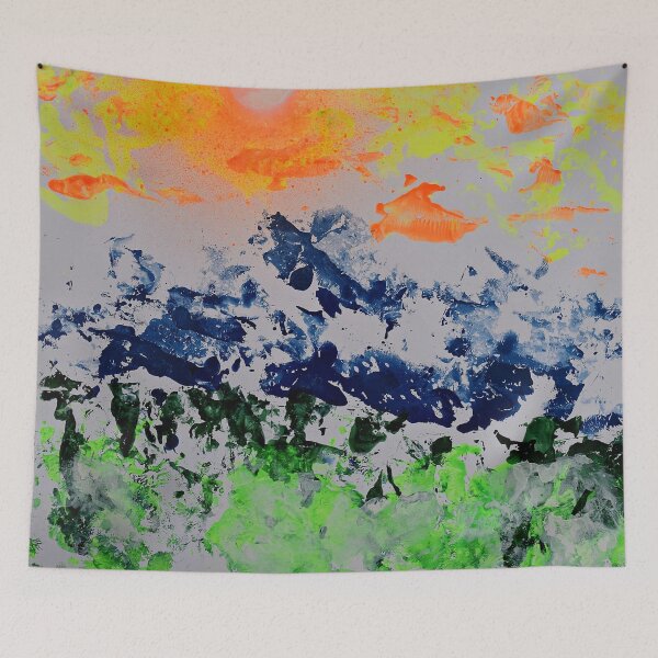 Item preview, Sun over snow clad mountains designed and sold by George Hutton Hunter.