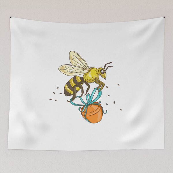 Item preview, Bee Carrying Honey Pot Drawing designed and sold by patrimonio.