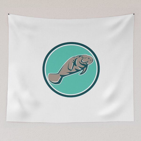 Item preview, Manatee Sea Cow Circle Retro designed and sold by patrimonio.