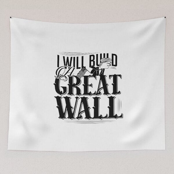 Item preview, cartoon of Donald Trump claiming he will build a great wall designed and sold by La Cartoonista.
