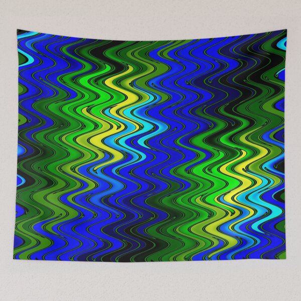 Item preview, WAVY-2 (Blues, Greens & Yellows)-(9000 x 9000 px) designed and sold by coloraddicted.