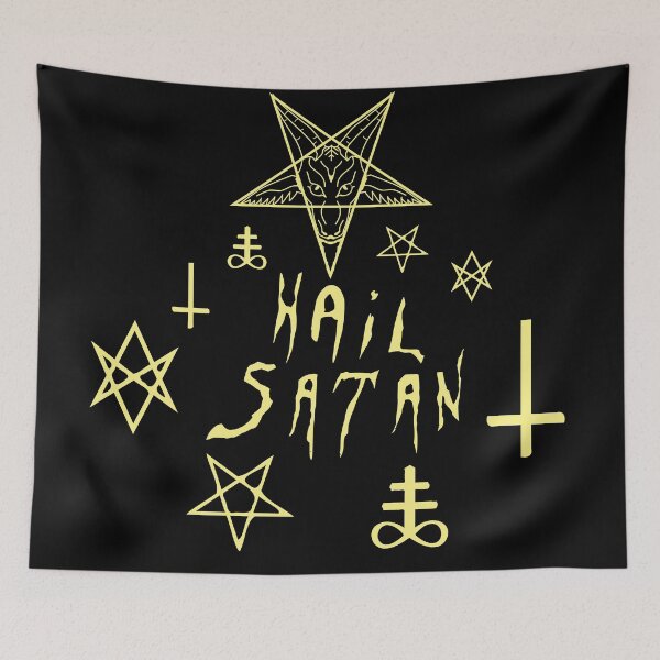Item preview, Hail Satan (Yellow) designed and sold by MeteorsAndStars.