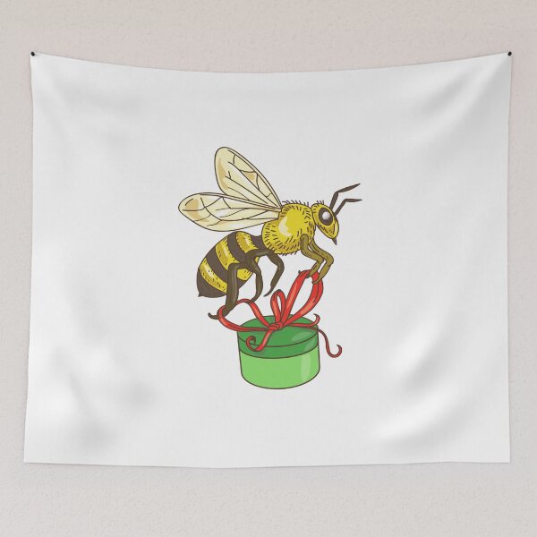 Item preview, Bee Carrying Gift Box Drawing designed and sold by patrimonio.