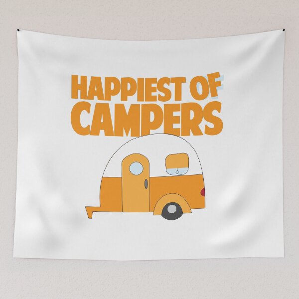 Artikelvorschau, Glücklichste von Camper Retro themed Orange Camper entworfen und verkauft von AlvaLumos.
